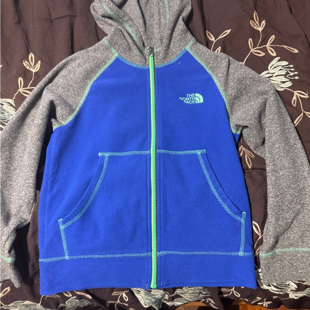 The North Face Kids Royal Blue and Charcoal Hoodie
